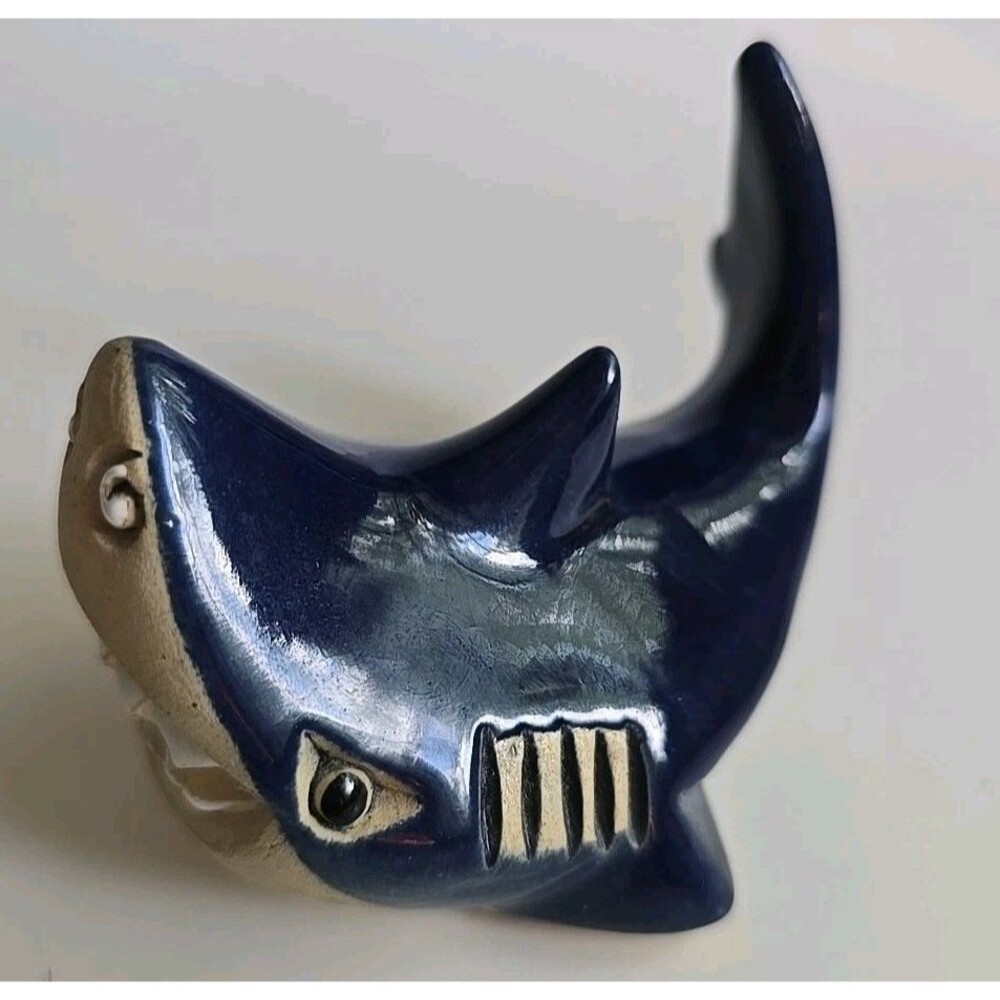 Artesania Rinconada Blue Shark #62 Vintage Retired Handmade In Uruguay 3" L